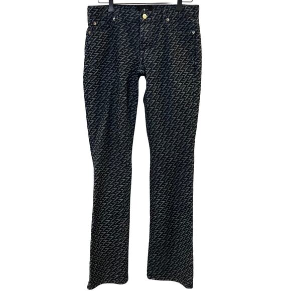 7 For All Mankind Women's Logo Print Boot Cut Jeans Size 27 - Picture 1 of 8